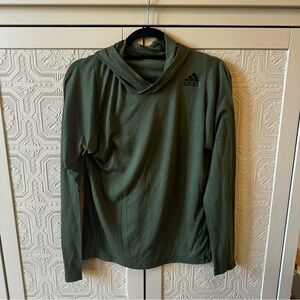 Adidas Men’s Olive Green Long Sleeve Freelift Lightweight Hooded Small